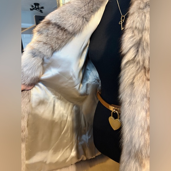 RARE Vintage Fox Fur Coat with Distinctive Striping and Coloration - Picture 4 of 7